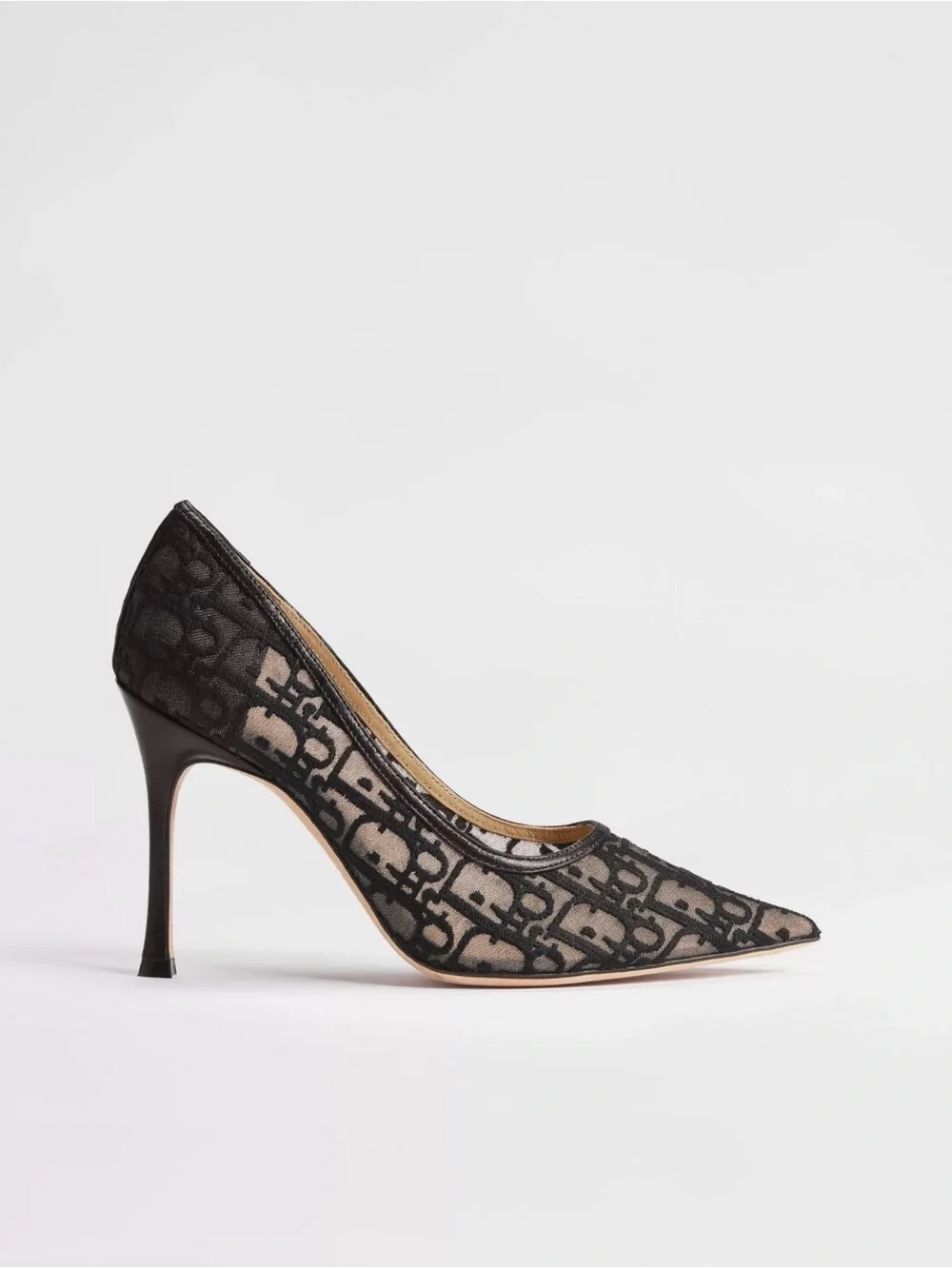 Christian Dior Black Lace Pointed-Toe Stiletto Pump